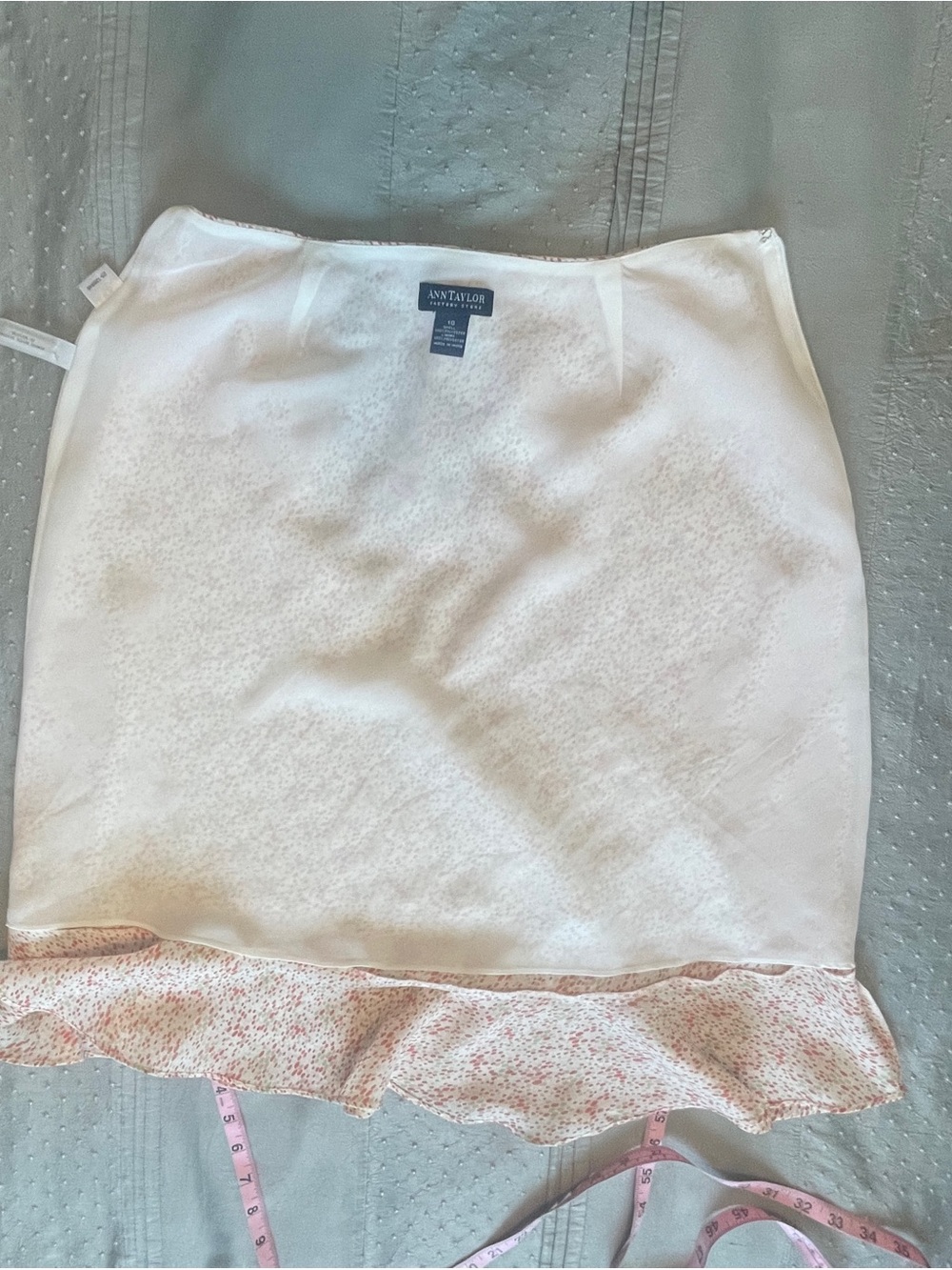 Ann Taylor Loft Floral Ruffle Crepe Hem Skirt size 10 - Picture 5 of 7